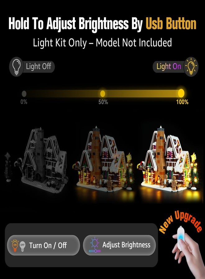 BrickSoul LED Light Up Kit Compatible with Lego Christmas Creator Expert Gingerbread House 10267 Set, Upgraded Touch Version with Brightness Adjustment, Lighting Accessories, Not 10267 Building - Image 3